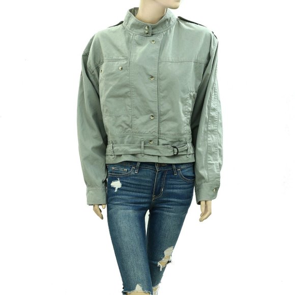 Etoile Isabel Marant Zonca Jacket Cotton Overall Utility Green M New - Picture 7 of 11